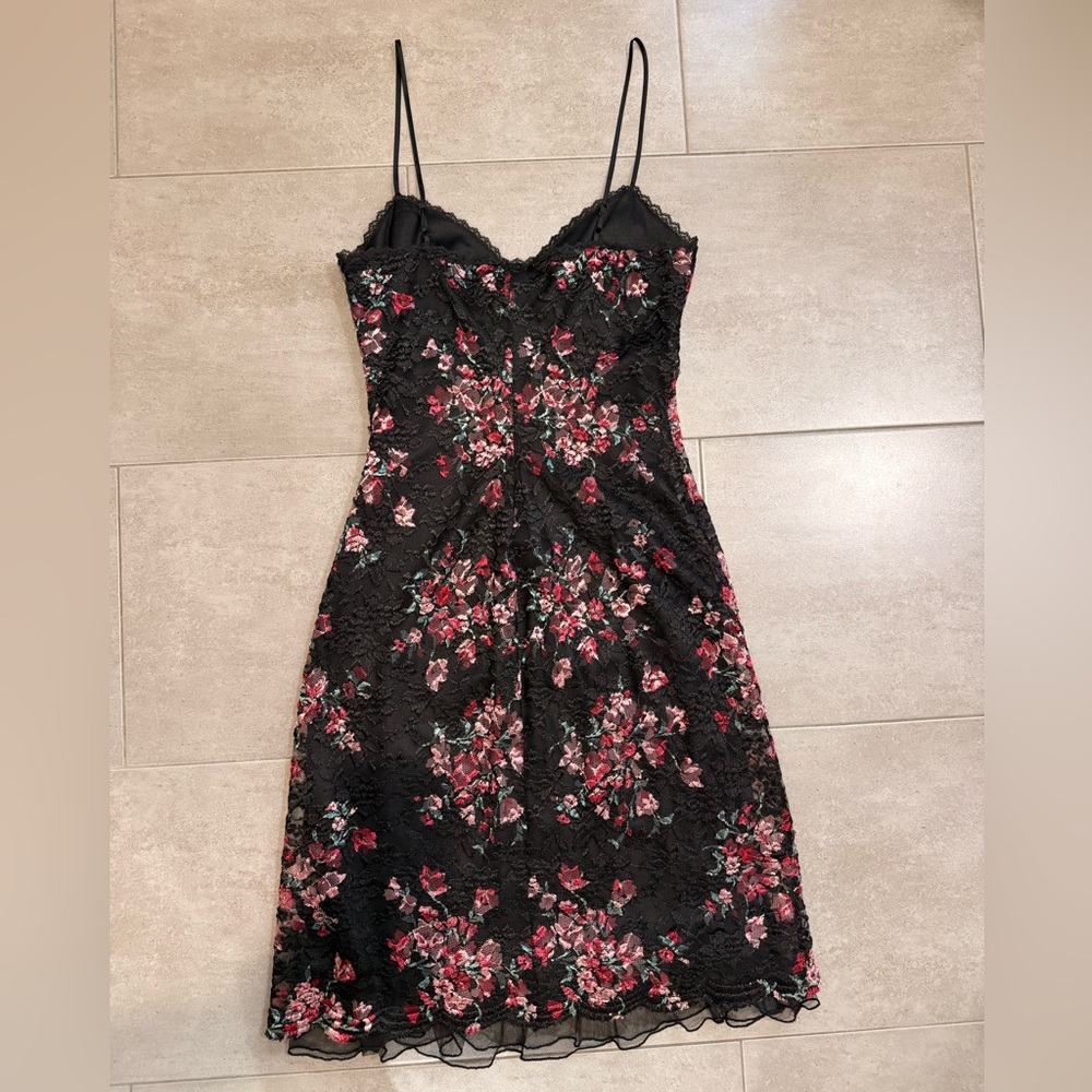 Betsey Johnson New York Vintage Black Floral Dress - Picture 3 of 5